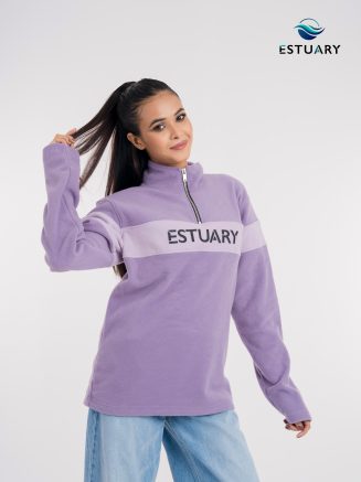 Estuary Women’s Sustainable Heavyweight Polar Fleece Quarter-Zip | Lavender